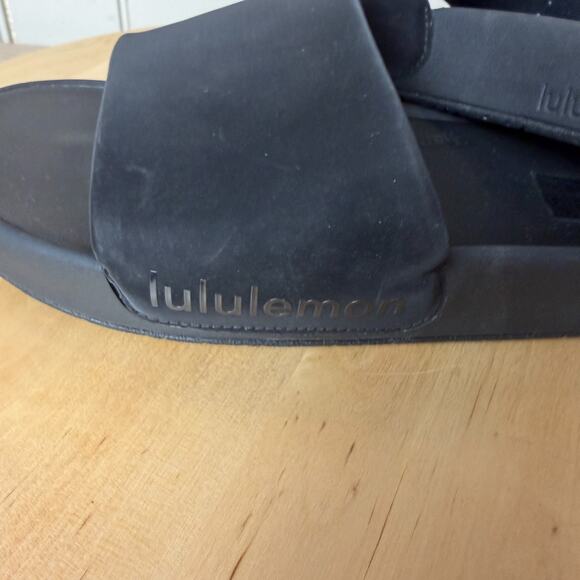 LULULEMON Restfeel Slide Sandal Women Size 9 Black Recovery Slip On Cushioned - Picture 3 of 13